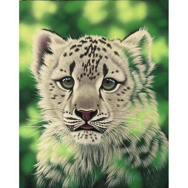 5D DIY Full Drill Diamond Painting Snow Leopard Embroidery Kits Home Decor Arts 